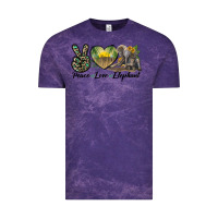 Cloud Purple Peace Love Elephant Vintage Tee - LillyAllenDesigns
