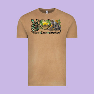 Peace Love Elephant Vintage Tee Designed By Lillyallendesigns
