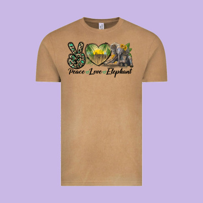 Peace Love Elephant Vintage Tee Designed By Lillyallendesigns