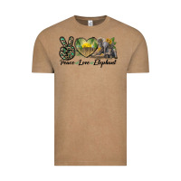 Vintage Coffee Peace Love Elephant Vintage Tee - LillyAllenDesigns