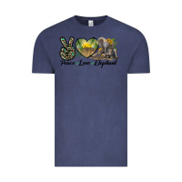 Vintage Denim Peace Love Elephant Vintage Tee - LillyAllenDesigns