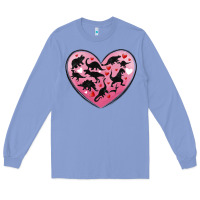 Colony Blue dinosaur valentine heart Long Sleeve Tee - MaliasSmallBusiness