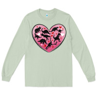 Matcha dinosaur valentine heart Long Sleeve Tee - MaliasSmallBusiness