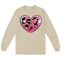 Mushroom dinosaur valentine heart Long Sleeve Tee - MaliasSmallBusiness
