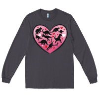 Smoke dinosaur valentine heart Long Sleeve Tee - MaliasSmallBusiness