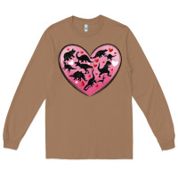 Toasted Coconut dinosaur valentine heart Long Sleeve Tee - MaliasSmallBusiness