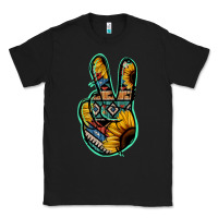 Black Aztec Sunflower Peace Sign Classic Tee - Jasminsmagicworld