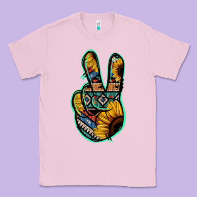 Aztec Sunflower Peace Sign Classic Tee Designed By Jasminsmagicworld