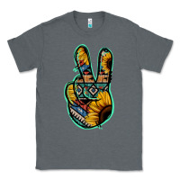 Charcoal Heather Aztec Sunflower Peace Sign Classic Tee - Jasminsmagicworld