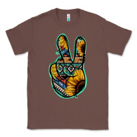 Chestnut Aztec Sunflower Peace Sign Classic Tee - Jasminsmagicworld