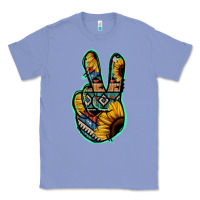 Colony Blue Aztec Sunflower Peace Sign Classic Tee - Jasminsmagicworld