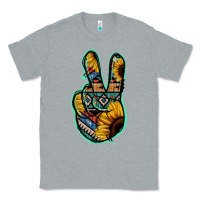 Heather Grey Aztec Sunflower Peace Sign Classic Tee - Jasminsmagicworld