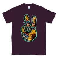 Plum Aztec Sunflower Peace Sign Classic Tee - Jasminsmagicworld
