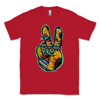 Red Aztec Sunflower Peace Sign Classic Tee - Jasminsmagicworld