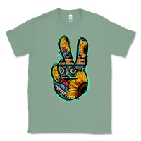 Sage Aztec Sunflower Peace Sign Classic Tee - Jasminsmagicworld