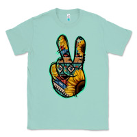 Seafoam Aztec Sunflower Peace Sign Classic Tee - Jasminsmagicworld