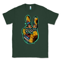 Sports Green Aztec Sunflower Peace Sign Classic Tee - Jasminsmagicworld