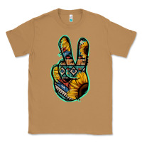Toasted Coconut Aztec Sunflower Peace Sign Classic Tee - Jasminsmagicworld