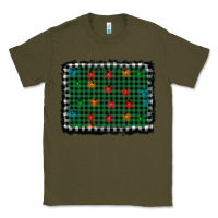 Army Green christmas buffalo plaid and lights background Classic Tee - AdoDesignShop