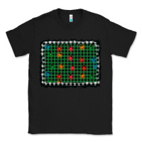 Black christmas buffalo plaid and lights background Classic Tee - AdoDesignShop