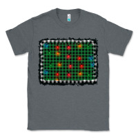 Charcoal Heather christmas buffalo plaid and lights background Classic Tee - AdoDesignShop