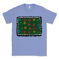 Colony Blue christmas buffalo plaid and lights background Classic Tee - AdoDesignShop