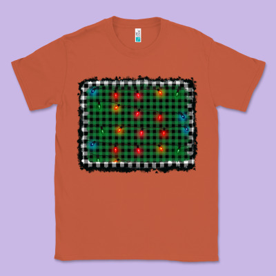 Christmas Buffalo Plaid And Lights Background Classic Tee Designed By Adodesignshop