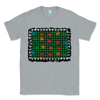 Heather Grey christmas buffalo plaid and lights background Classic Tee - AdoDesignShop