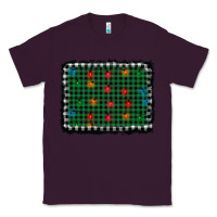Plum christmas buffalo plaid and lights background Classic Tee - AdoDesignShop