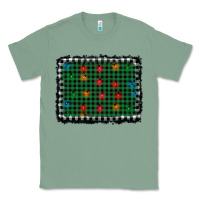 Sage christmas buffalo plaid and lights background Classic Tee - AdoDesignShop