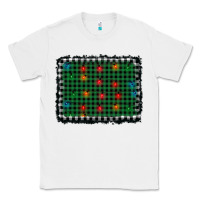 White christmas buffalo plaid and lights background Classic Tee - AdoDesignShop