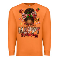 Carrot happy holidays christmas afro messy bun Premium Sweatshirt - texasbilliewilder