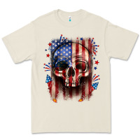 Bone 4th of July skull American flag Premium Tee - Neo Western