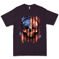 Plum 4th of July skull American flag Premium Tee - Neo Western