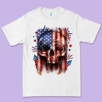 4th Of July Skull American Flag Premium Tee Designed By Neo Western