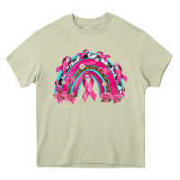 Mossy Breast Cancer Rainbow Heavy Core Tee - texasbilliewilder