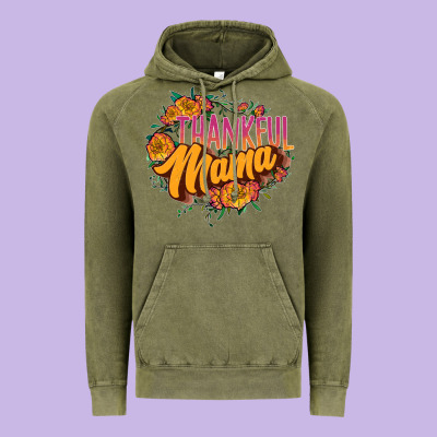 Thankful Mama Vintage Hoodie Designed By Jahusdesignshop