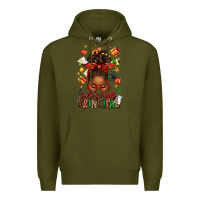 Army Green santas favorite principal afro messy bun Premium Hoodie - texasbilliewilder