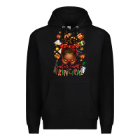 Black santas favorite principal afro messy bun Premium Hoodie - texasbilliewilder