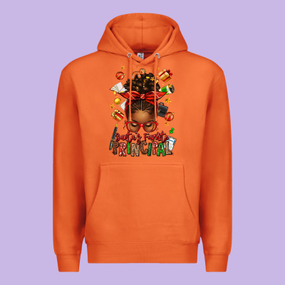 Santas Favorite Principal Afro Messy Bun Premium Hoodie Designed By Texasbilliewilder