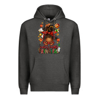 Charcoal Heather santas favorite principal afro messy bun Premium Hoodie - texasbilliewilder