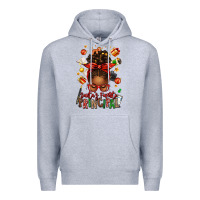 Heather Grey santas favorite principal afro messy bun Premium Hoodie - texasbilliewilder