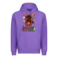 Purple santas favorite principal afro messy bun Premium Hoodie - texasbilliewilder