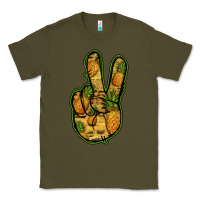 Army Green Pineapple Peace Sign Classic Tee - Jasminsmagicworld
