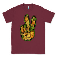 Burgundy Pineapple Peace Sign Classic Tee - Jasminsmagicworld