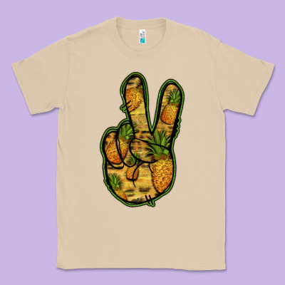 Pineapple Peace Sign Classic Tee Designed By Jasminsmagicworld