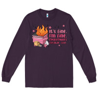 Plum it's fine i'm fine everything's freakin' fine Long Sleeve Tee - MaliasSmallBusiness