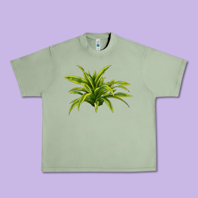 Lemon Lime Dracaena Leaf Urban Heavy Tee Designed By Lillyallendesigns