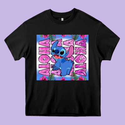 Aloha Stitch Heavy Core Tee Designed By Zillion Design Studio