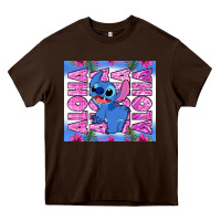 Chocolate Brown aloha stitch Heavy Core Tee - Zillion Design Studio